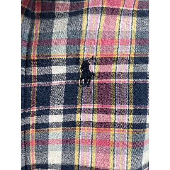 Polo Ralph Lauren Girl’s Madras Plaid 100% Cotton Popover Blouse Size 16 - Picture 4 of 8